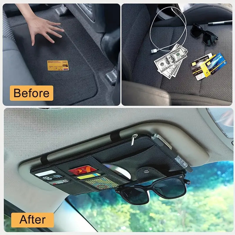 Car Sun Visor Organizer, Accessories Organizer Holder For Card File Document Cash