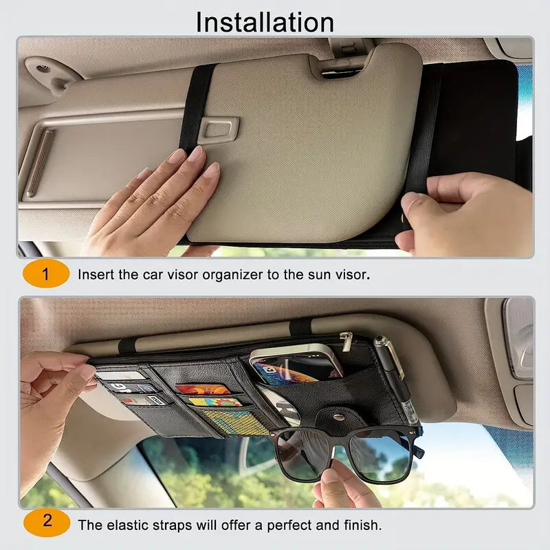 Car Sun Visor Organizer, Accessories Organizer Holder For Card File Document Cash