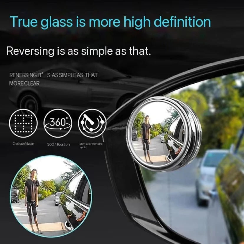 2Pcs 360 Degree Adjustable Blind Spot Mirror