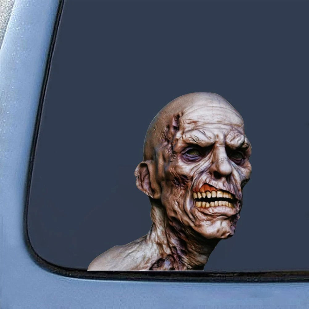 2Pcs 3D Zombie Sticker – Horror Skeleton Auto Decal for Halloween Party