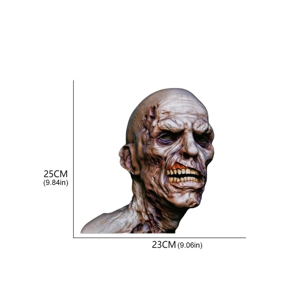 2Pcs 3D Zombie Sticker – Horror Skeleton Auto Decal for Halloween Party